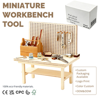 Kit d'outils d'atelier miniature en métal pour maison de poupée 1:12, avec panneau perforé et boîte à outils, accessoires de bricolage, vente en gros OEM