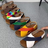 Sandal Wanita Ukuran Besar, Model Open Toe, Sol Tebal, Kasual, Pantai, Wedge, Musim Panas, Grosir OEM