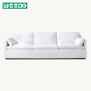 Canapé-lit Chesterfield moderne en bois massif, modulaire, extensible, confortable, rembourré, garnissage en éponge, lin - Product Image 5