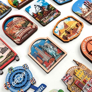 מגנט למקרר מעץ MDF תלת מימדי, בעיצוב חדש, מודרני, בסגנון עיר אירופאית, מזכרת בהתאמה אישית, ידידותי לסביבה, חרוט בלייזר, לבית - Product Image 6