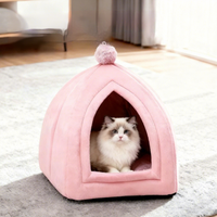 Lit pour chat de style cocon, fermé et chaud pour l'hiver, avec design de nid pour animaux de compagnie
