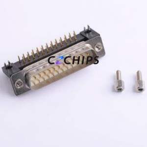 X0325WC2W4 D-Sub/VGA Connector Bent Lead Through Hole Connector Standard D-Sub Male 25P Right Angle Insert - Product Image 1