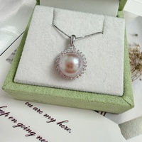 Pendentif classique en perle d'eau douce de 11-12 mm de qualité supérieure, collier élégant en perles de culture, bijou quotidien, cadeau.