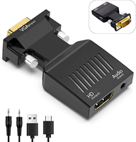 Adaptor VGA ke HDTV dengan Audio 3.5mm, Konektor Berlapis Emas Transmisi Sinyal Stabil