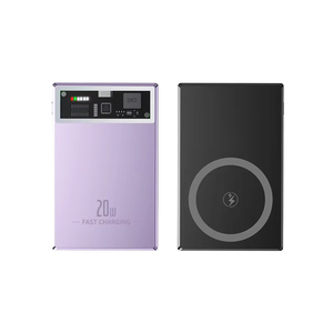 แบตสำรองไร้สายขนาด5000mAh บางเฉียบ118ก. ที่ชาร์จแบบเร็วระบบแม่เหล็ก15W - Product Image 1