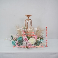 DKB Fabricant Grossiste Centre de Table Floral Artificiel 55cm Couronne Décorative Base de Bougeoir Composition Florale