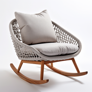 Chaise berçante <span class=keywords><strong>en</strong></span> aluminium de <span class=keywords><strong>corde</strong></span> de jardin de meubles spéciaux extérieurs avec le coussin et l'oreiller pour des meubles de jardin - Product Image 2