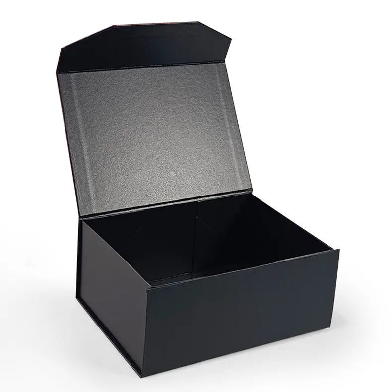 Confezione regalo personalizzata a4 con chiusura magnetica profonda con schiuma all'ingrosso di lusso grandi scatole di carta regalo in cartone nero