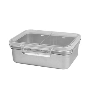 Stainless Steel <b>Lunch</b> <b>Box</b> Square With Seal Lid Microwave Safe Portable For Commuting - Product Image 2
