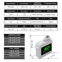 Servo numérique PTK 7350 MG-D 5,5g à engrenages métalliques pour DIY, compatible EPP F3P F3K F3L F5L, pour voiture RC et avion d'intérieur, unisexe, à partir de 14 ans