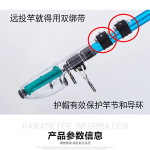Imitación de caña de pescar Fuji Long Casting Cap 20 #   Funda protectora de doble correa para pesca en rocas marinas, peces de agua salada - Product Image 4