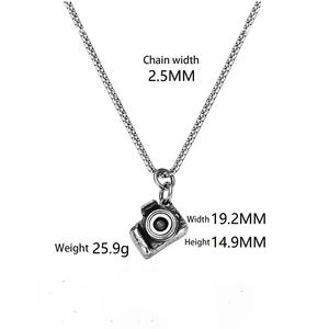 Collar con Colgante de Cámara Vintage de Acero Inoxidable Estilo Hip <span class=keywords><strong>Hop</strong></span>, Cadena de Eslabones, Joyería Punk para Hombre, Uso Diario y Urbano - Product Image 6