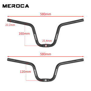 Manubrio de <span class=keywords><strong>Bicicleta</strong></span> en Forma de U Cómodo y Plegable Meroca para <span class=keywords><strong>Bicicleta</strong></span> de Carretera con Elevación de Manubrio Grande de Aleación de Aluminio de 120/160 mm - Product Image 4
