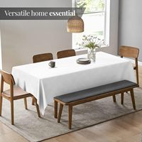 Nappe rectangulaire blanche en polyester, résistante et lavable, 60 x 126 pouces, pour table de 8 pieds, mariage, fête