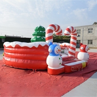 Château gonflable de Noël en PVC commercial, petite maison gonflable, château de saut pour enfants en plein air