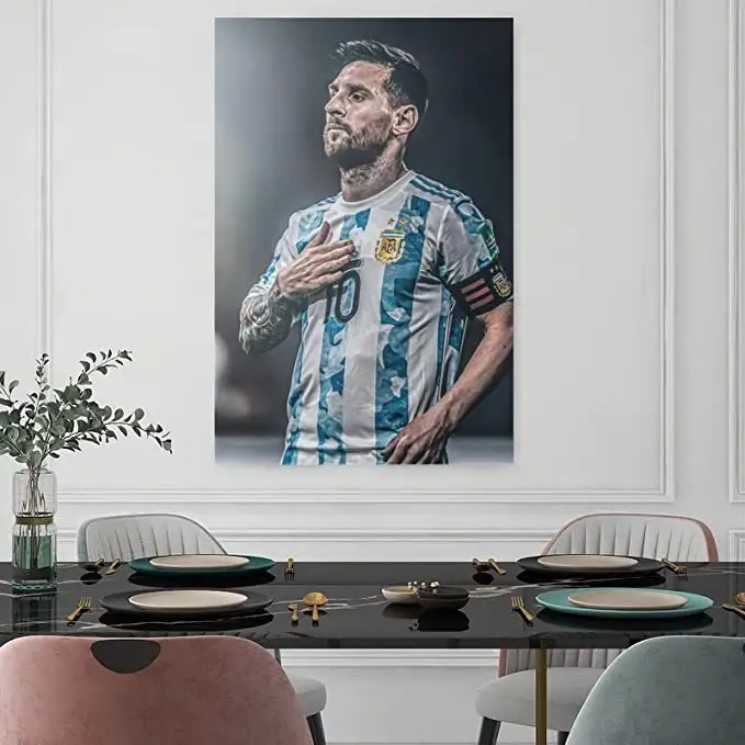 Lionel Messi Voetbal Legendes Kunst Inspirerende Muur Kunst Messi Poster Citaat Afdrukbare Kunst Aan De Muur, Ingelijst Canvas Messi Cadeau