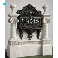 Boîte aux lettres de luxe en marbre sculpté, bronze coulé, pour extérieur, villa, décorative