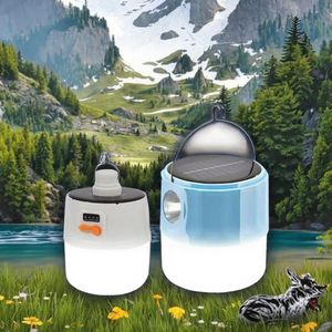 Lanterne solaire de camping à charge CC, lampe torche LED étanche avec crochet de suspension - Product Image 4