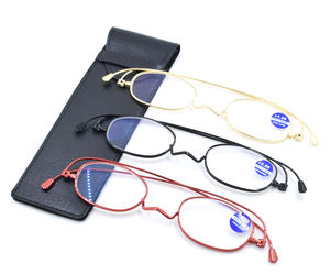 Lunettes d'optique <span class=keywords><strong>de</strong></span> <span class=keywords><strong>lecture</strong></span> pour hommes et femmes, mini verres en métal CE, design <span class=keywords><strong>incassable</strong></span>, avec étui, 1 pièce - Product Image 6