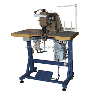 Machine à coudre motorisée pour motif à double aiguille sur empeignes de chaussures en cuir mocassins, compatible 110V/220V - Product Image 1