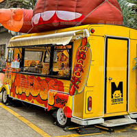Camion de restauration rapide électrique avec cuisine complète, pizza, hamburgers, glaces et café - Châssis en acier inoxydable, garantie 1 an