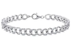 925 Sterling <b>Silver</b> Moissanite Tennis <b>Bracelet</b> Chain Link <b>Charm</b> Hip Hop Fashion Jewelry Luxury Designer Statement - Product Image 4