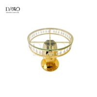 Mesa Redonda de Cristal Dorado para Bodas, con Cubierta de Vidrio Templado y Base de Acero Inoxidable, para Fiestas y Banquetes