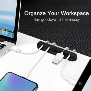 Cable Organizer Silicone USB Cable Winder Desktop Tidy Management Clips Cable Holder for <b>Mouse</b> Keyboard Headphone <b>Wire</b> Organizer - Product Image 6