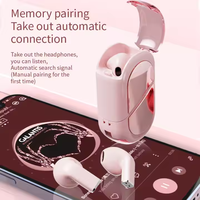 Écouteurs intra-auriculaires Love Pink BT 5.4 TWS, son stéréo haute fidélité avec codec AAC, étanches