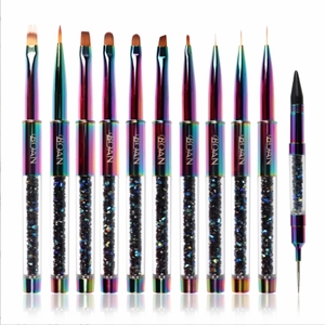 OEM Private Label Professional <strong>Nail</strong> Art <strong>Tool</strong> Rainbow <strong>Nail</strong> Brush <strong>Dotting</strong> Pen Brush Liner Painting Acrylic UV Gel Manicure <strong>Tools</strong> - Product Image 1