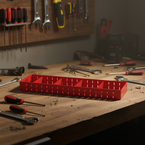 Bac de rangement rouge pour outils 5003 RA1, compartiment de rangement long pour usage en atelier - Product Image 3