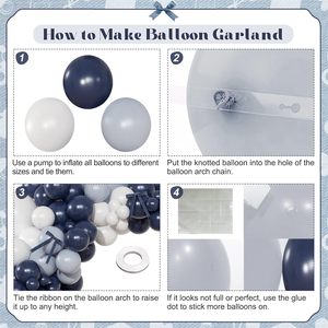 Großhandel Marineblau Junge Babyparty Latex-Ballon & Zubehör Bogen-<span class=keywords><strong>Set</strong></span> Aufblasbares <span class=keywords><strong>Set</strong></span> Ballongirlande - Product Image 6