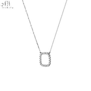 High Quality Wholesale Daily Wearing Necklace Jewelry Exquisite 18K <b>Solid</b> White <b>Gold</b> Real Natural Diamonds <b>Pendant</b> Necklace - Product Image 3