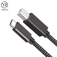 Cable de impresora de alta velocidad 5A tipo C puertos 3 en 1 P 2.1A Cable de transferencia de datos de carga micro-USB para cámara ordenador chaqueta de nailon