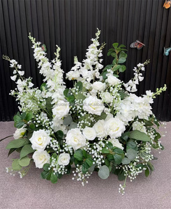 Fleurs de mariage personnalisées, chemin de table, vente en gros, fleurs artificielles colorées en rose pour la décoration de mariage et de demande en mariage - Product Image 5