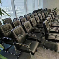 Chaise de bureau économique en similicuir noir pour visiteurs, salle de réunion, conférence, chaise de luxe pour invités