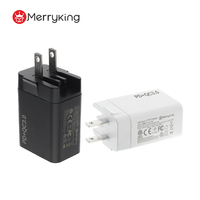 Suministro de fábrica Mini 20W Enchufe plegable Cargador USB PD 20 vatios Tipo C Cargador portátil de doble puerto para banco de energía