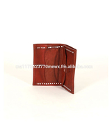 Dompet Pendek Unisex RFID Buatan Tangan Warna Cokelat dari Maroko