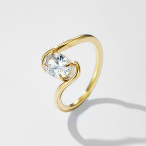 Anello Minimalista EDGE in Acciaio Inossidabile, Design Aperto con Zirconia Cubica, Anello Regolabile per Donne - Product Image 6