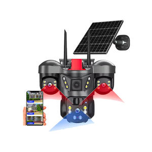 Telecamera di Sicurezza Solare 4G WiFi Full HD 12MP con 3 Obiettivi, Telecamera CCTV da Esterno Resistente alle Intemperie con Monitoraggio Remoto - Product Image 1