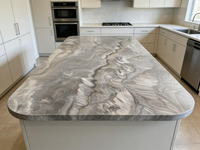 Slab Kuarsa Alam Brazil Black Phantom Poles Transparan Desain Interior Modern untuk Ruang Tamu dan Dapur Villa