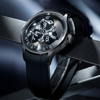 Montre automatique mécanique SANYIN OEM personnalisée avec mouvement à heures sauteuses 8215, montre-bracelet de luxe à dôme noir en silicone – Fournisseur