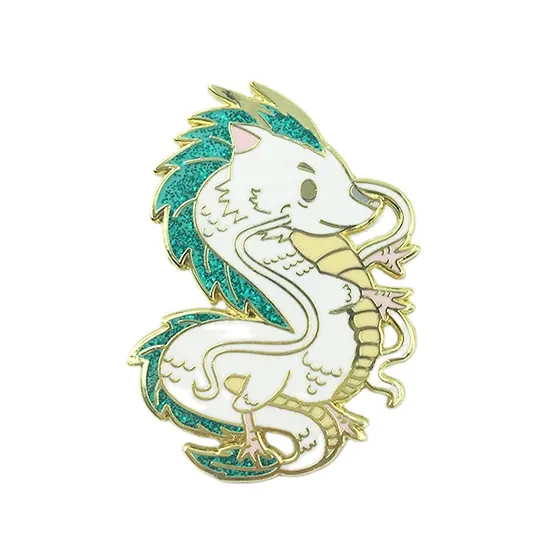 Gold metal lapel pin dragon enamel pin custom design pin badges