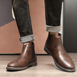 <span class=keywords><strong>Botas</strong></span> de Tobillo Chelsea Vintage para <span class=keywords><strong>Hombre</strong></span>, de Primera Calidad, Combinables con Todo, con Paneles Laterales Elásticos Dobles, Suela de Goma Antideslizante, para Uso Diario, Oficina, Aire Libre, Casual - Product Image 3
