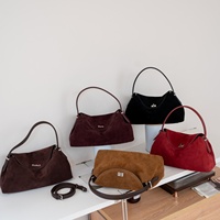 Sac mensuel innovant en daim et cuir fendu luxueux pour femme, sac à main élégant en cuir mat, sac bandoulière multifonctionnel