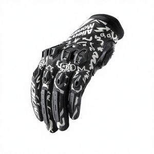 Summer Motorcycle Luminous Touch Screen Leather Breathable CE Riding <b>Gloves</b> with TPU Coating for Outdoor Use - Product Image 3