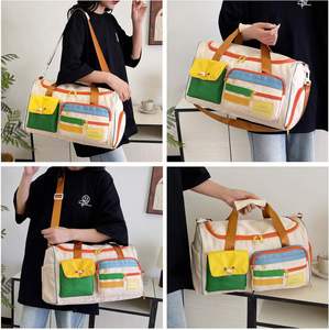 Summer Travel Duffle <b>Bag</b> Shoe Compartment Water Resistant Lightweight Foldable Weekender <b>Overnight</b> Gym Sports <b>Bag</b> Dry Wet - Product Image 2