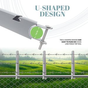 TPHUC Barbed <b>Wire</b> Extension Arms 1-3/8 In Chain Link Fence Silver Alloy Steel For <b>Garden</b> Home Use - Product Image 3
