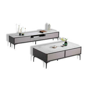 Lu Best Hardware Legs Pierre frittée blanche Peinture cuite au four Armoire TV Stands Table et table basse - Product Image 2