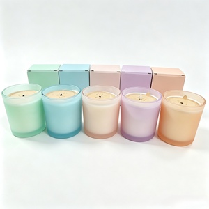Frosted <b>Glass</b> <b>Jar</b> Scented <b>Candle</b> Natural Soy Wax Aromatherapy <b>Candle</b> Home Fragrance Decorative <b>Candle</b> Custom Scent & Packaging - Product Image 1
